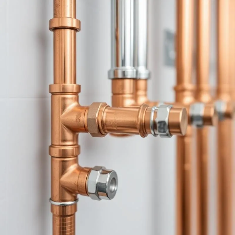 Sanitärinstallation mit neuer Armatur und Wasseranschluss
